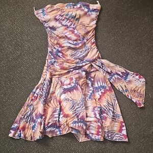 Strapless Multicolor Tie-Dye Mini Dress